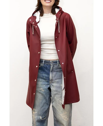 Stutterheim Women's Mosebacke Hooded Long Sleeve Raincoat