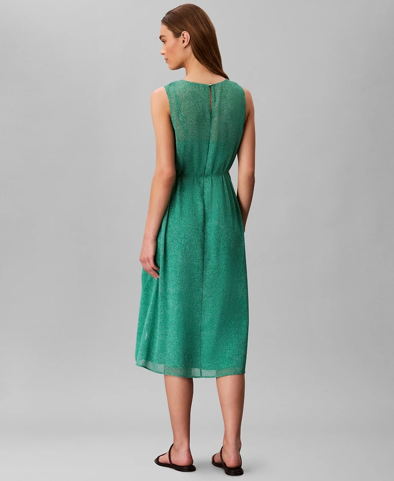 Calvin Klein Women's Sleeveless Printed Chiffon Midi Dress