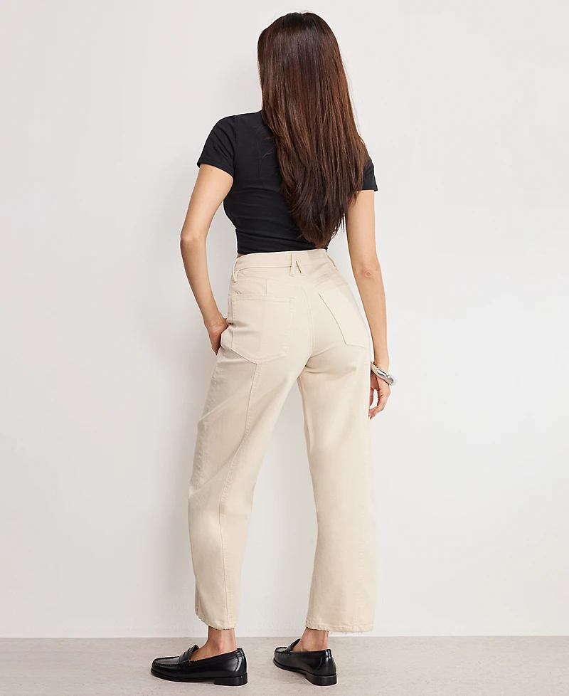 Good American Women's Canvas Cropped Barrel Pants