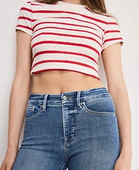 Good American Women's Crop Mini Boot Cut Jeans