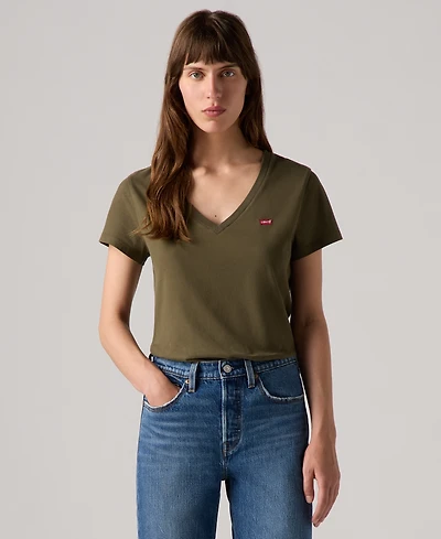 Levi's Women's Perfect Cotton V-Neck Short-Sleeve T-Shirt