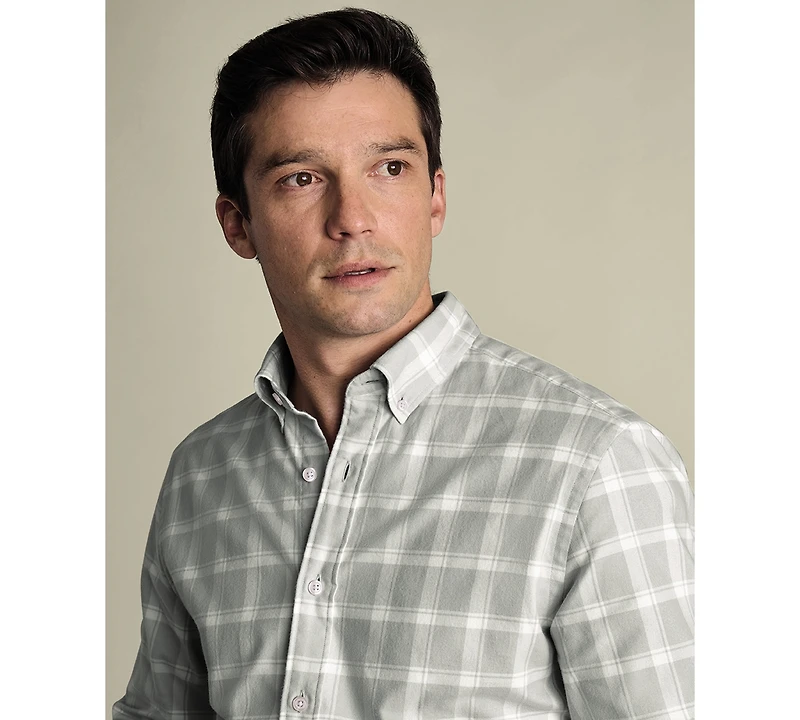 Charles Tyrwhitt Men's Plaid Long-Sleeve Shirt