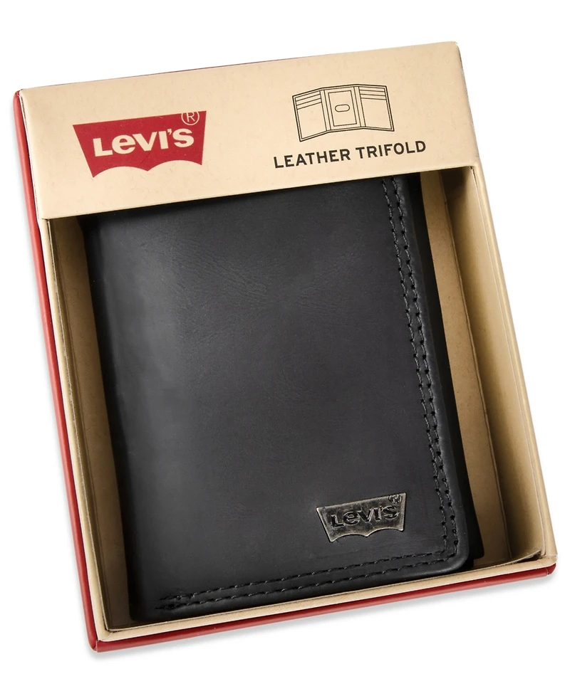 Levi's Men's Rfid Genuine Leather Extra-Capacity Conrad Trifold Wallet