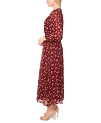 Sam & Jess Women's Shirred Long-Sleeve Maxi Dress