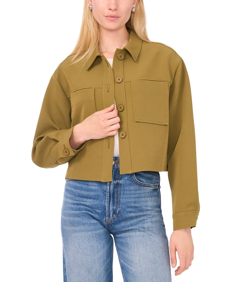 Sam & Jess Women's V-Neck Cropped Jacket