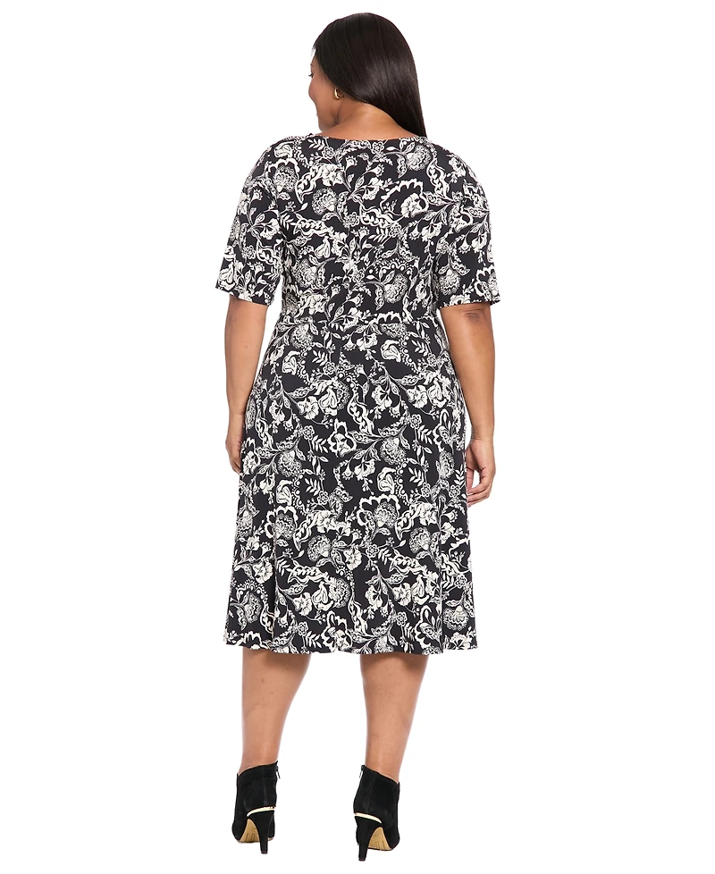 London Times Plus Keyhole Dress