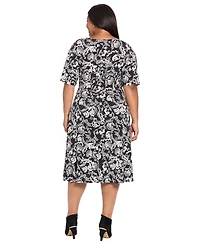 London Times Plus Keyhole Dress