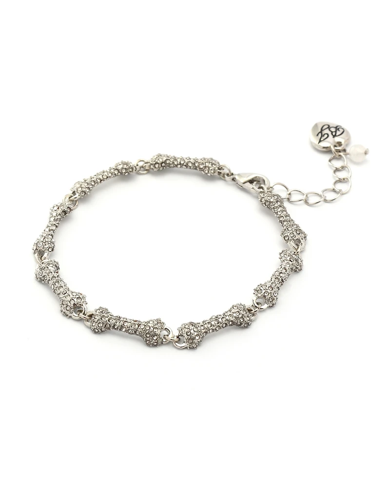 Betsey Johnson Faux Stone Pave Bones Link Bracelet