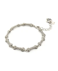 Betsey Johnson Faux Stone Pave Bones Link Bracelet