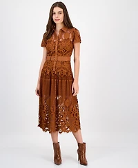 Rachel Roy Women's Jolene Collared Lace Midi Dress