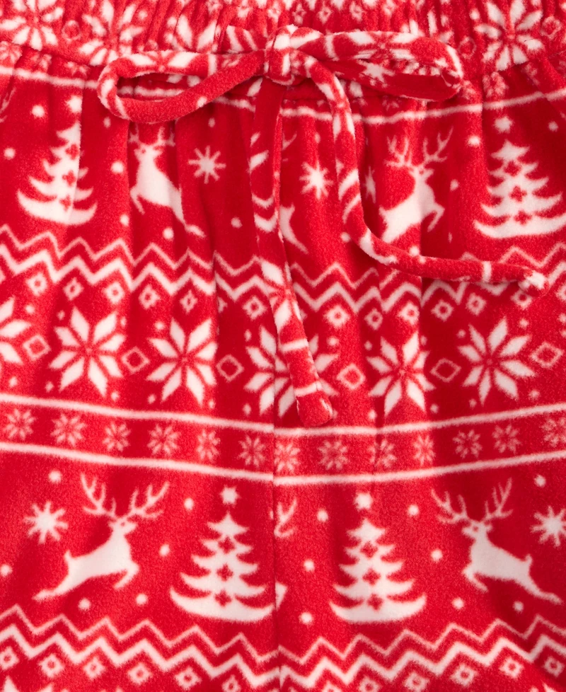 Holiday Lane Men's Deer Fair Isle Fleece Pajama Pants, Macy's Exclusive