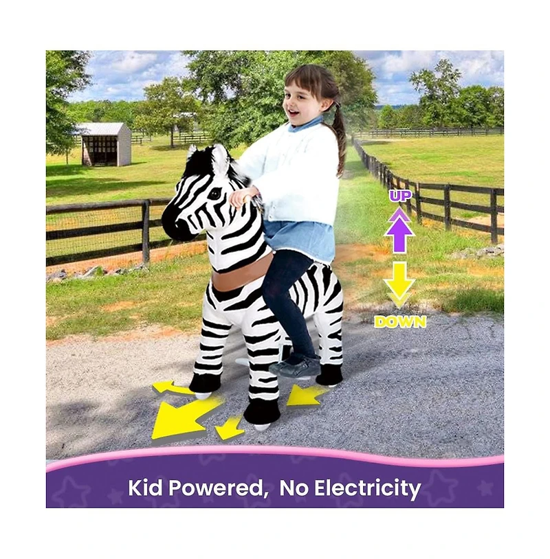 PonyCycle Ride-on Horse Zebra Model U Size 3 for 3-4 Years