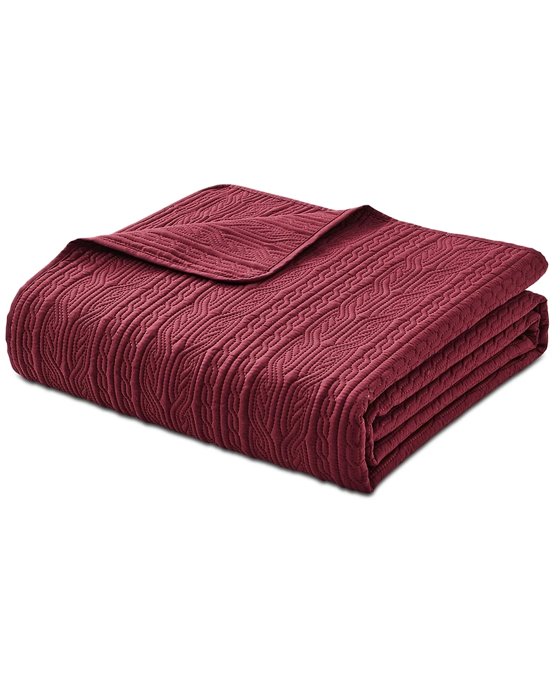 Seventh Studio Cable-Knit Pinsonic Microfiber -Pc. Quilt Set