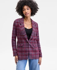 On 34th Women's Plaid Single-Button Blazer, Macy's Exclusive