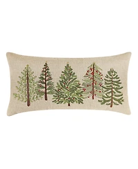 Levtex Merry Tartan Trees Embroidered Decorative Pillow, 12" x 24"