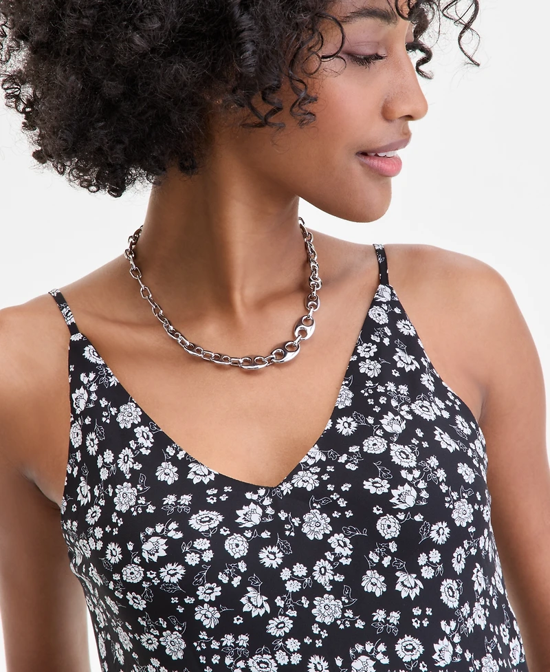 On 34th Women's Floral-Print Double V-Neck Tank, Macy's Exclusive