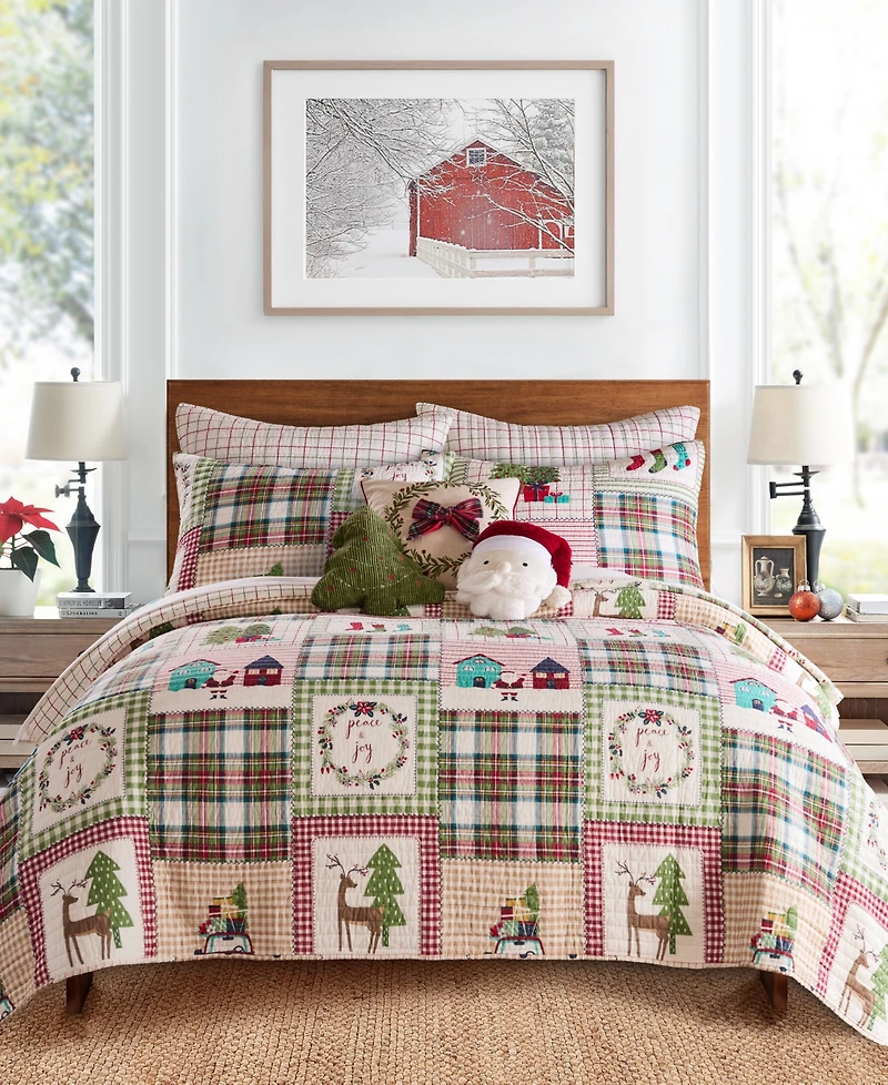 Levtex Home for Christmas Festive Plaid 2-Pc. Sham Set, European