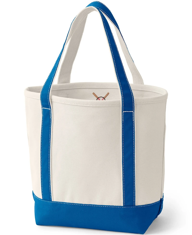 Lands' End Medium 5 Pocket Open Top Canvas Tote Bag