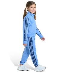 adidas Toddler and Little Girls 2-Piece Long Sleeve 3-Stripe Tricot Set