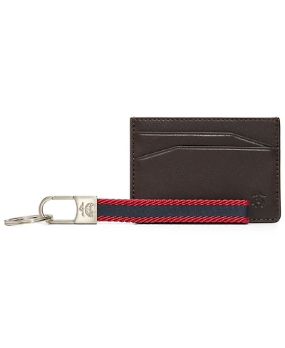 Brooks Brothers Men's Cardholder and Keychain Set