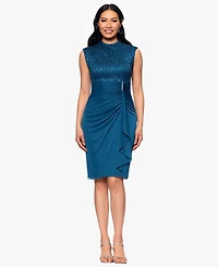B&A By Betsy and Adam Women's Lace Ruched Dress