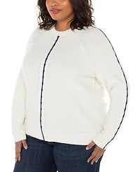 Liverpool Los Angeles Plus Crewneck Long Sleeve Raglan Sweater