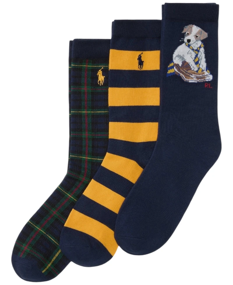 Polo Ralph Lauren Little Boys 3-Pack Placed Dog Socks