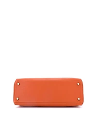 Pre-Owned Hermes Kelly 32 Handbag Orange Chevre de Coromandel with Gold Hardware
