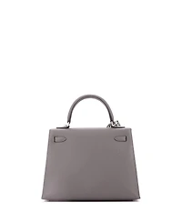 Pre-Owned Hermes Kelly 25 Handbag Grey Epsom with Palladium Hardware