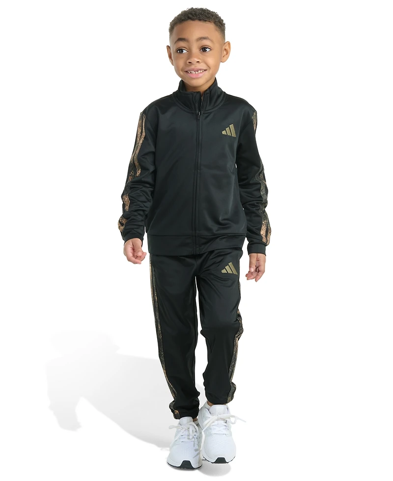 adidas Toddler and Little Boys 3 Stripe Jacket Joggers Pant Set