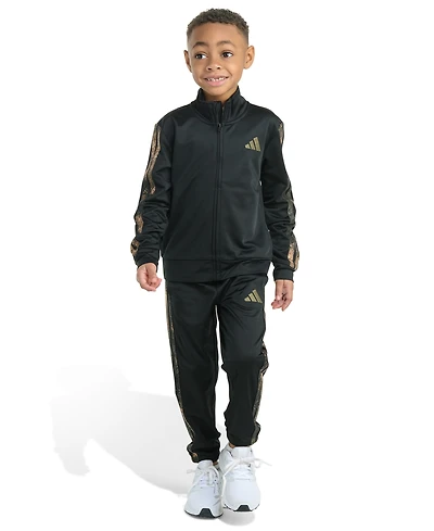 adidas Toddler and Little Boys 3 Stripe Jacket Joggers Pant Set