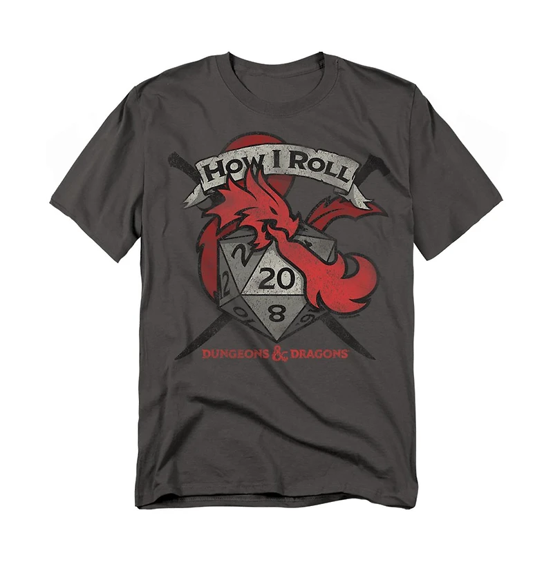 Logovision Men's Dungeons And Dragons How I Roll D T-Shirt