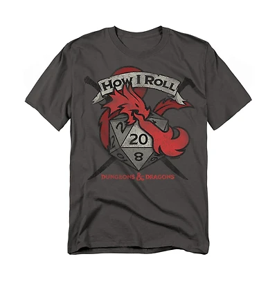 Logovision Men's Dungeons And Dragons How I Roll D T-Shirt