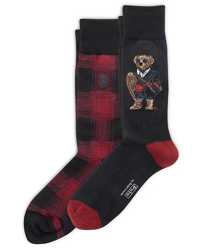 Polo Ralph Lauren Men's 2-Pack Holiday Bear Socks