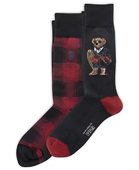 Polo Ralph Lauren Men's 2-Pack Holiday Bear Socks