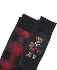 Polo Ralph Lauren Men's 2-Pack Holiday Bear Socks