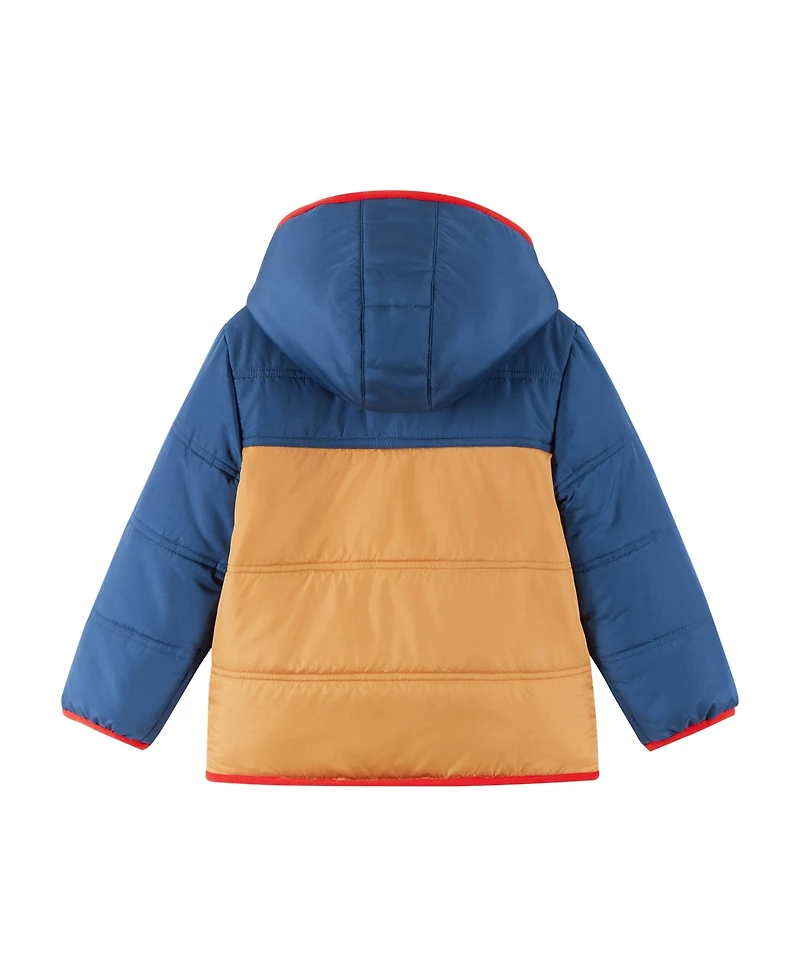 Andy & Evan Toddler/Child Boys Navy Color Blocked Jacket w/Faux Shearling Lining