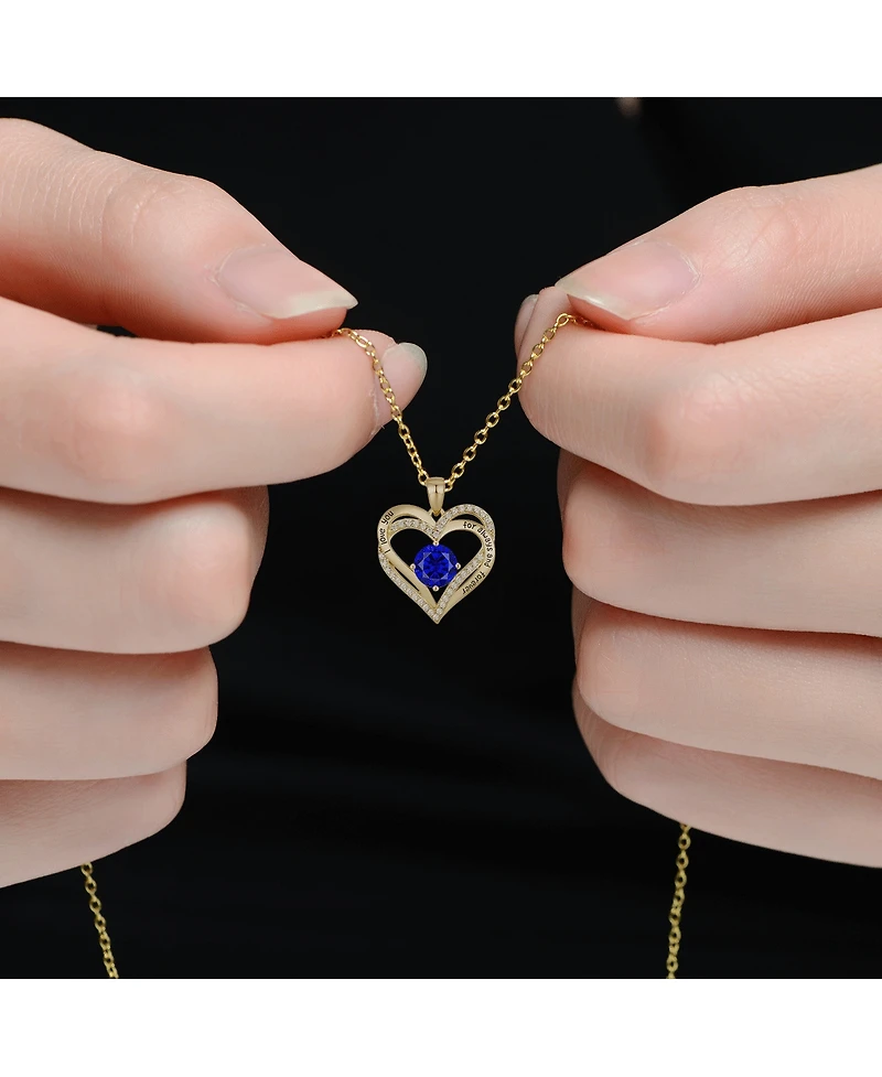 Radiant 14K Gold-Plated Birthstone Pendant Necklace