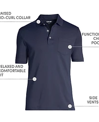 Lands' End Men's Tall Short Sleeve Cotton Supima Polo Shirt with Pocket