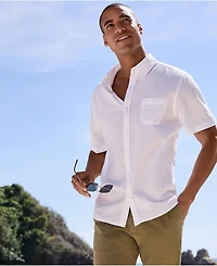Lands' End Big & Tall Short Sleeve Seersucker Shirt