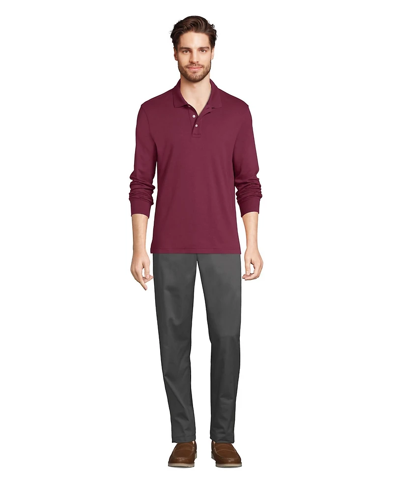 Lands' End Men's Long Sleeve Interlock Polo Shirt