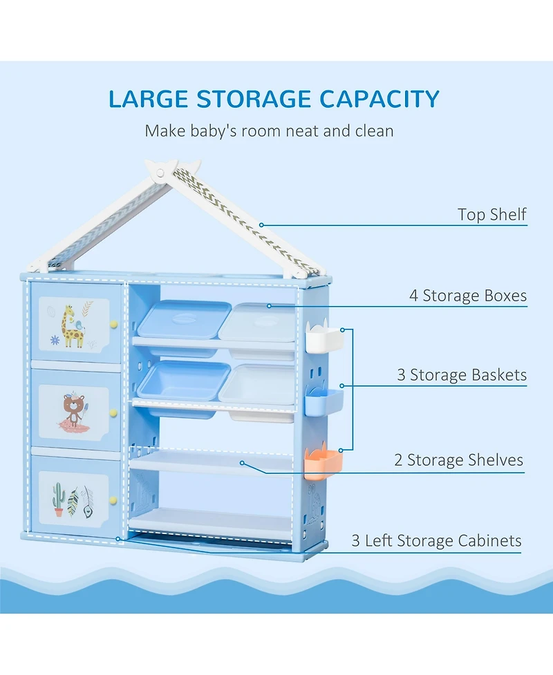 Qaba Clothes, Toys, and School Supplies Cabinet Storage Unit for Kids