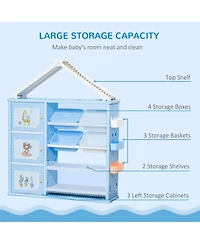 Qaba Clothes, Toys, and School Supplies Cabinet Storage Unit for Kids