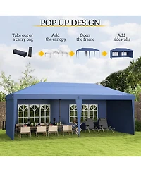 Outsunny 9.7' x 19.2' Pop Up Canopy with 4 Removable Sidewalls,