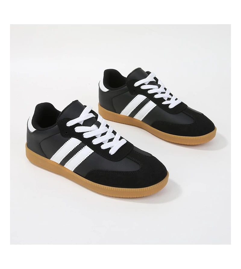 Berness Lisa Retro Stripe Gum Sole Sneakers