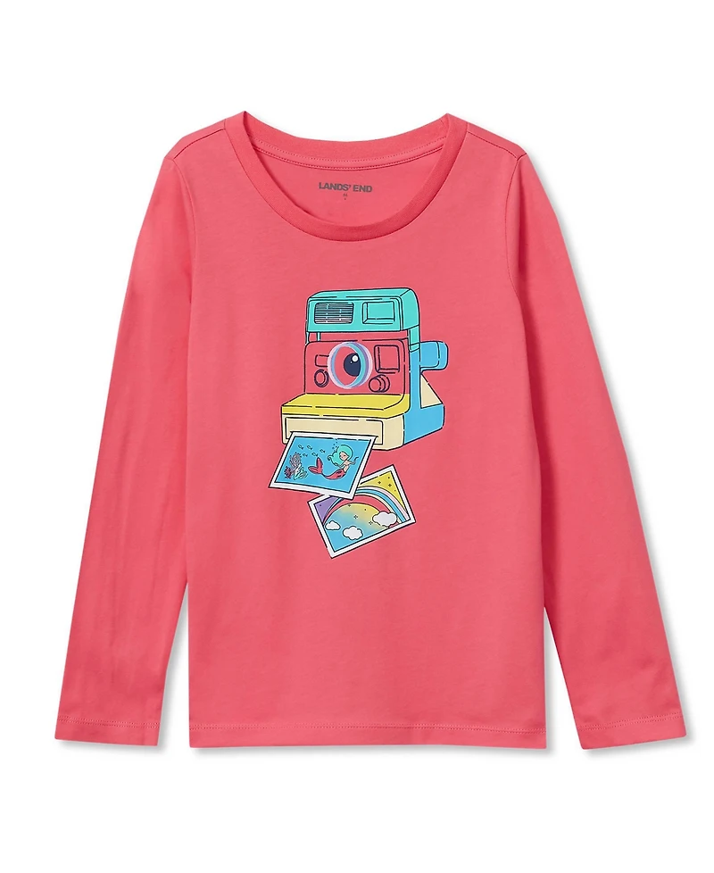 Lands' End Girls Plus Long Sleeve Graphic Tee