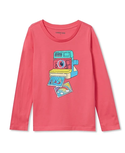 Lands' End Girls Plus Long Sleeve Graphic Tee