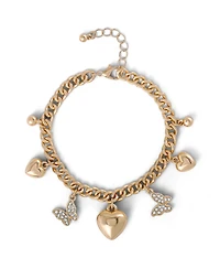 Jessica Simpson Heart & Butterfly Gold-Tone Bracelet