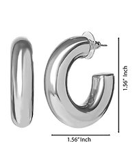Jessica Simpson Mini Chunky Silver Hoop Earrings