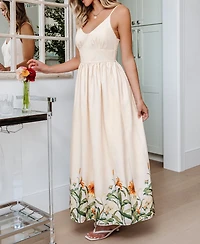 Cupshe Women's Free to Wander Floral Maxi Beach Dress
